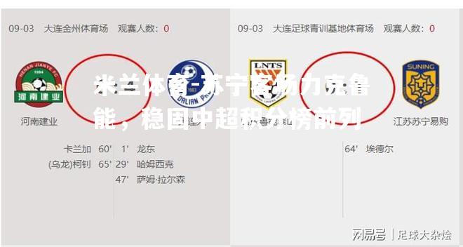 苏宁客场力克鲁能，稳固中超积分榜前列